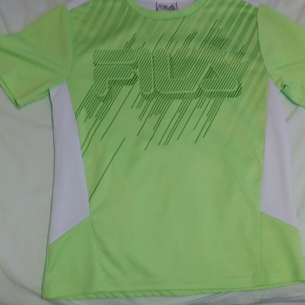 FILA boy's soccer jersey neon green sz L